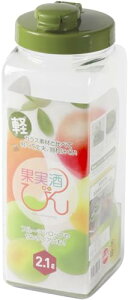 タケヤ化学工業 TAKEYA 果実酒びん 角型 S型 2.1L スリム グリーン 空気弁付き ロック機能付き ドアポケットの前列に PE 送料無料