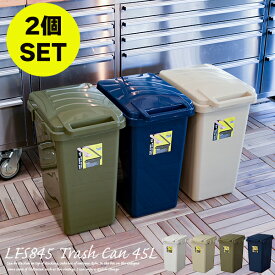 【2個セット】ゴミ箱 45リットル LFS-845 角型ペール トラッシュカン ごみ箱 45l おしゃれ ふた付き室内 屋外 収納 おしゃれ キッチンメーカー直送の為代引き不可