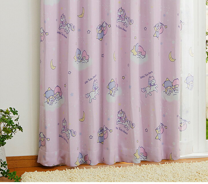 楽天市場】遮光カーテン キキララ 巾100×丈135cm（2枚組）[SB-519-S 