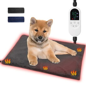 ペット用ホットカーペット 犬 猫 30℃～60℃温度調節 12段階タイマー機能 ヒーターマット ペットヒーター 恒温機能