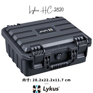 Lykus HC-2820 防水防塵 プロテクターケース 格子状カットスポンジ内蔵 内寸:28.2x22.2x11.7cm ミラーレス カメラ プロジェクター パソコン ピストル ドローン レンズ タブレット インカム 適用 耐衝