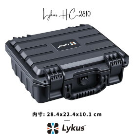 Lykus HC-2810 防水防塵 プロテクターケース 格子状カットスポンジ内蔵 内寸:28.4x22.4x10.1cm ミラーレス カメラ プロジェクター パソコン ピストル ドローン レンズ タブレット インカム 適用 耐衝撃 密閉性 SGS認証 IP67級