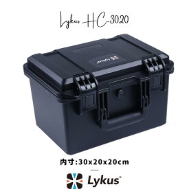 Lykus HC-3020 防水防塵 プロテクターケース 格子状カットスポンジ内蔵 内寸:30x20x20cm 一眼レフカメラ ピストル ドローン ミラーレスカメラ アクションカメラ タブレット インカム 適用 耐衝撃 密閉性 SGS認証 IP67級