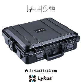 Lykus HC-4110 防水防塵 プロテクターケース 格子状カットスポンジ内蔵 内寸:41x36x13cm ミラーレス ノートパソコン ドローン ビデオカメラ アクションカメラ レンズ タブレット インカム 適用 耐衝撃 密閉性 SGS認証 IP67級
