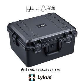 Lykus HC-4630 防水防塵 プロテクターケース 格子状カットスポンジ内蔵 内寸:45.8x35.8x24cm ミラーレス カメラ プロジェクター パソコン ピストル ドローン レンズ タブレット インカム 適用 耐衝撃 密閉性 SGS認証 IP67級