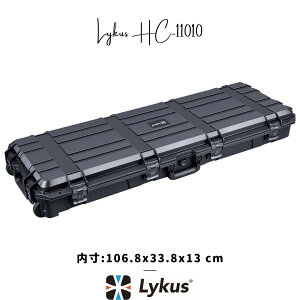 Lykus HC-11010 車輪付き 防水防塵 プロテクターケース キャリーオンケース キャスター付き 格子状カットスポンジが内蔵 内寸:106.8x33.8x13 cm カメラ ドローン ライフル 特殊装置に適用 耐衝撃 密