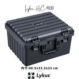 Lykus HC-4030 防水防塵 プロテクターケース 格子状カットスポンジ内蔵 内寸:40.5x33.5x23 cm ミラーレス カメラ プロジェクター パソコン ピストル ドローン レンズ タブレット インカム 適用 耐衝撃 密閉性 SGS認証 IP67級