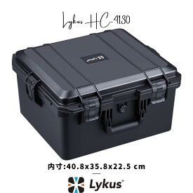 Lykus HC-4130 防水防塵 プロテクターケース 格子状カットスポンジ内蔵 内寸:40.8x35.8x22.5 cm ミラーレス カメラ プロジェクター パソコン ピストル ドローン レンズ タブレット インカム 適用 耐衝撃 密閉性 SGS認証 IP67級