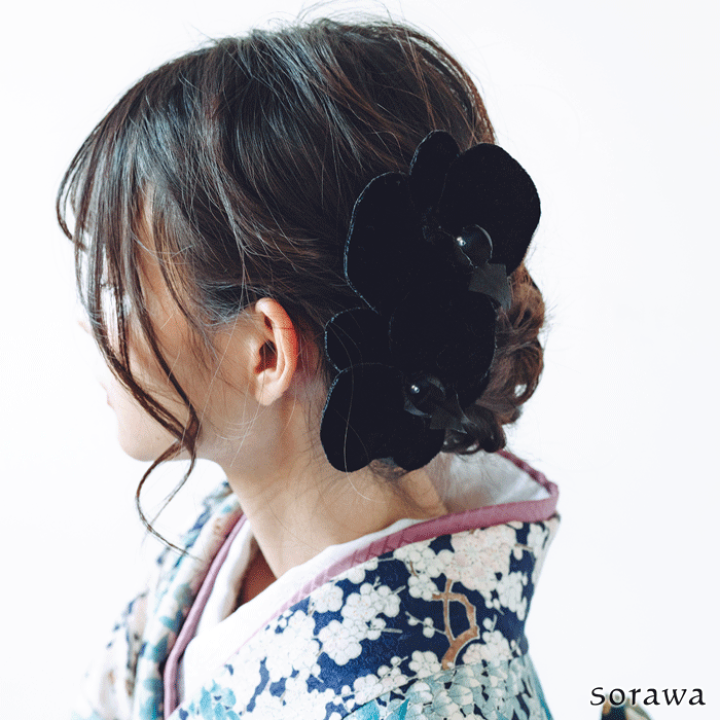 楽天市場】黒 の 胡蝶蘭 の 髪飾り [ 3個セット ] ヘッドドレス
