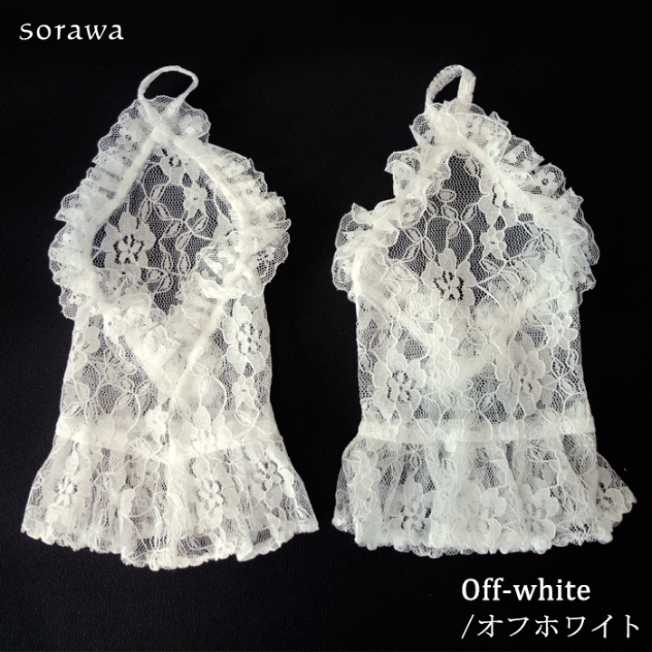 楽天市場】【 メール便可 】 フィンガーレス フリルグローブ ホワイト