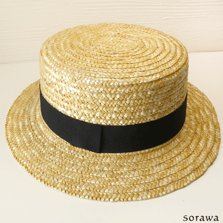 チャイルドハット　カンカン帽　フランスアンティークヴィンテージ　麦わら帽子 チャイルドハット カンカン帽 フランスアンティークヴィンテージ