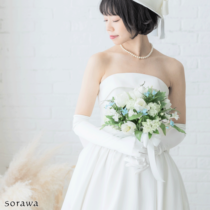 楽天市場】【 メール便可 】 サテン ブライダル ロンググローブ