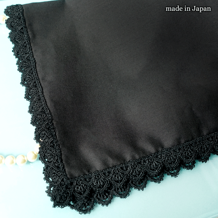 楽天市場】新入荷！【 メール便可 】黒の レース ハンカチ 日本製 35cm