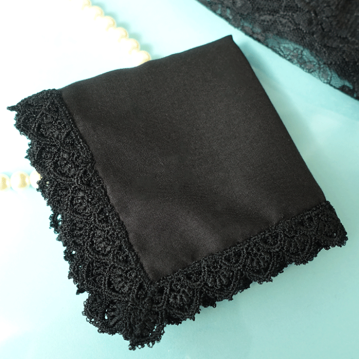 楽天市場】新入荷！【 メール便可 】黒の レース ハンカチ 日本製 35cm
