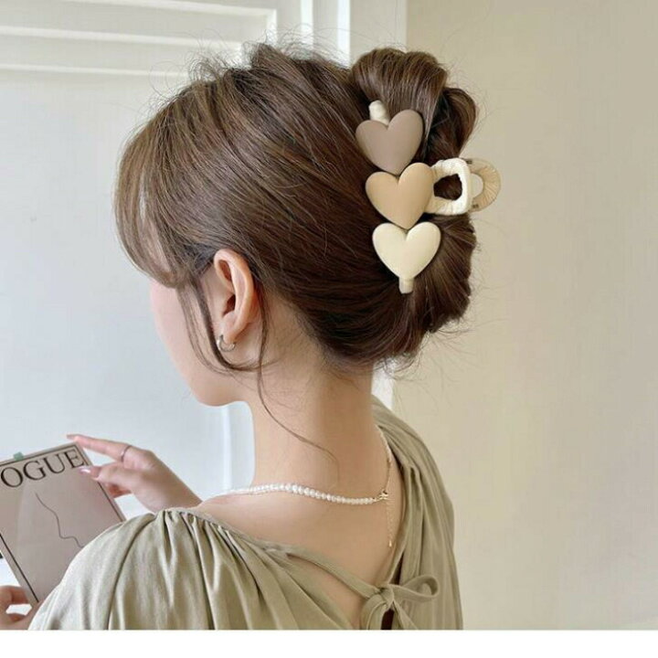  ヘアクリップ　ヘアピン　ハート　髪飾り　パール　レディース　韓国