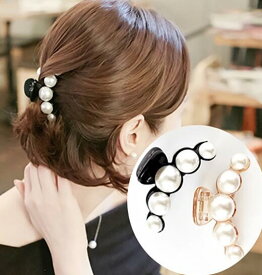ミドルサイズビッグパールヘアクリップ　シンプル　清楚　かわいい　ヘアクリップ　　パーティ　アップ　髪留め　 ヘアアレンジ シンプル　バンスクリップ　 プチプラ 　ヘアアクセ　前髪留め　髪飾り　30代　40代　50代　プレゼント　レディース　上品　軽い