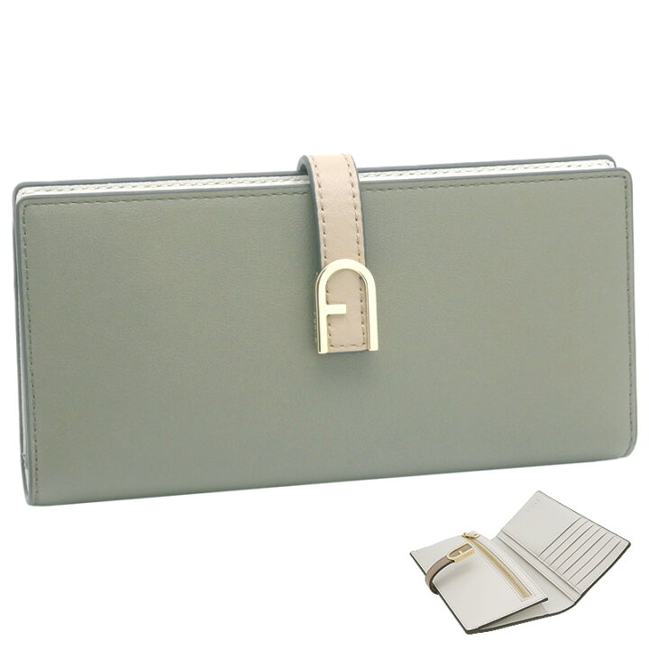 楽天市場】フルラ Furla Flow コンチネンタルウォレット Sage+Greige+  