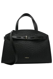 フルラ FURLA NEW NET トートバッグ M NERO ブラック WB00178_AX0306_1007_O6000 ニューネット オーストリッチ 型押し牛革 ショルダーバッグ ミディアムサイズ レディース 【新品 新作 未使用 正規品】