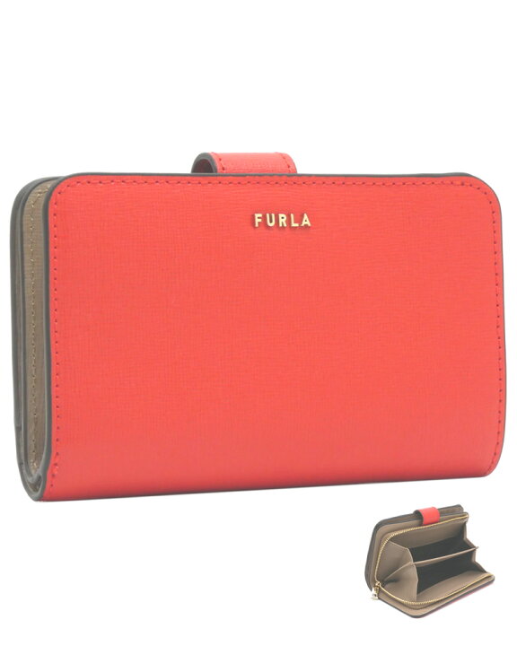 楽天市場】フルラ FURLA BABYLON コンパクト財布 M SPRITZ+GREIGE int  