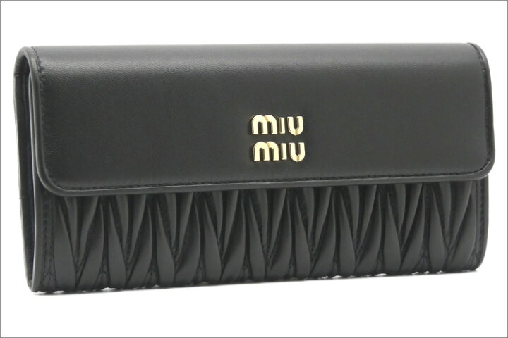 楽天市場】ミュウミュウ MIU MIU マテラッセレザー 財布 ブラック 
