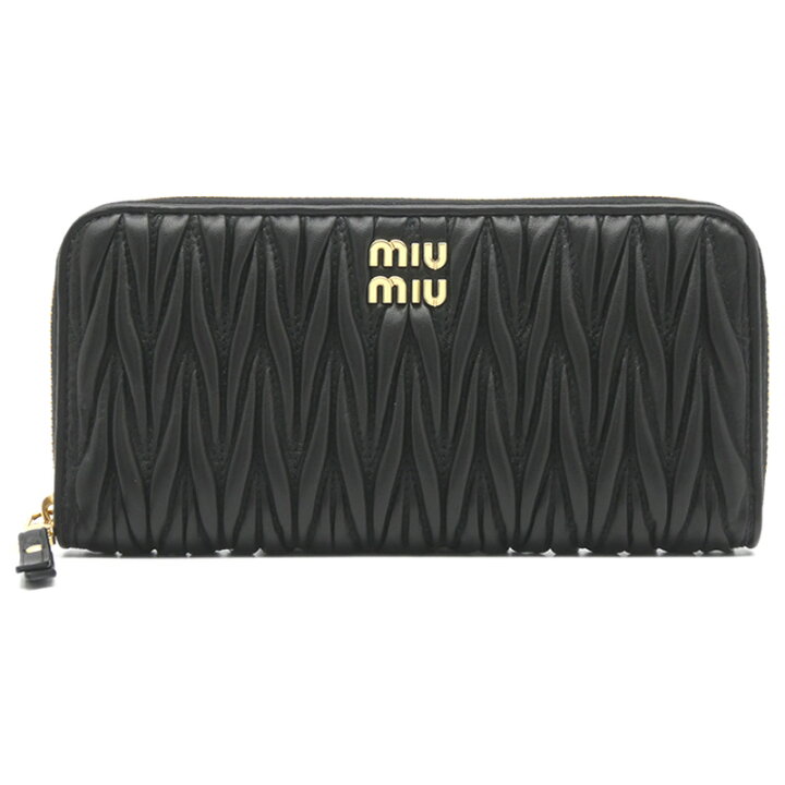 楽天市場】ミュウミュウ MIU MIU マテラッセレザー 財布 ブラック  