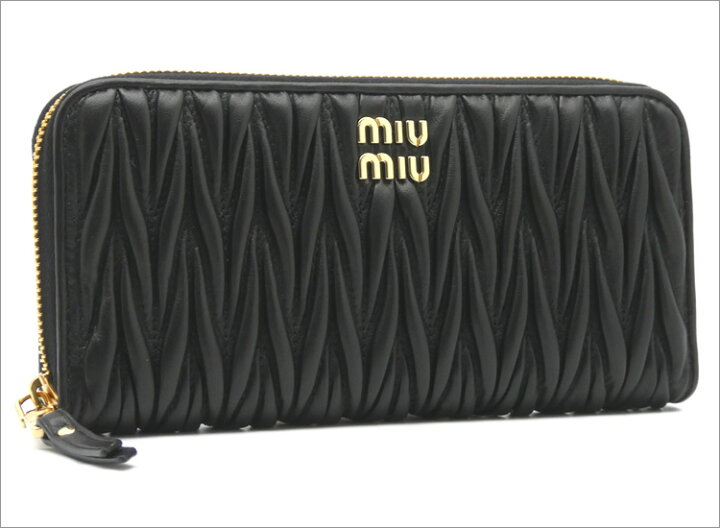 楽天市場】ミュウミュウ MIU MIU マテラッセレザー 財布 ブラック  