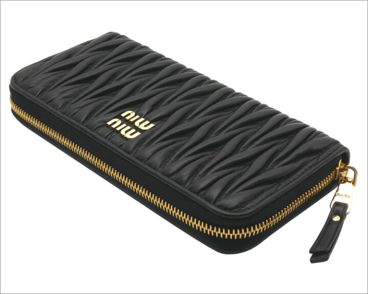 楽天市場】ミュウミュウ MIU MIU マテラッセレザー 財布 ブラック  