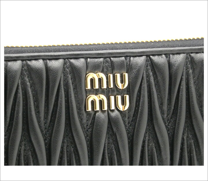 楽天市場】ミュウミュウ MIU MIU マテラッセレザー 財布 ブラック  