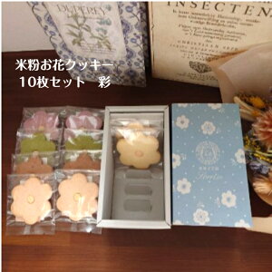 米粉クッキー 米粉お花クッキー10枚セット(彩)クッキー 入学式 焼き菓子 ギフト お取り寄せ お土産 かわいい おやつ  スイーツ  洋菓子 国産米粉  贈り物 お祝い グル