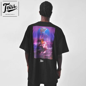 【TOISS】トイス バックプリント オーバーサイズTシャツ Flame World ブラック