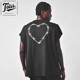 【TOISS】トイス オーバーサイズタンクトップTシャツ Heart ブラック