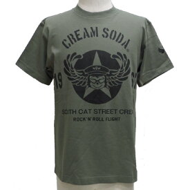 CREAMSODAクリームソーダ CS FLIGHT CREW TシャツPD23T-03/