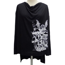 Deorartディオラート ワイドミドル丈 天竺素材ドレープロングTシャツ[ GHOST MUSHROOM ]DRT2479