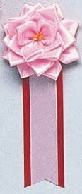 【[式典用胸章] 小リボンバラピンク】販促品　運動会　通年の店舗装飾品