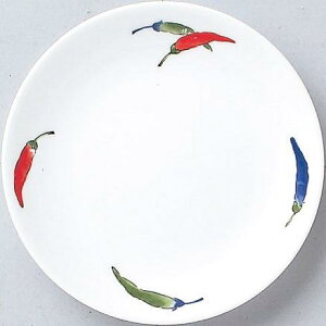 \店舗 業務用 物販向け 名入れ向け 陶器/【美濃焼 メタ12cm皿_軽量Dia Ceram 唐辛子 洋 (個箱・名入れ代は、別途見積)】 記念品/名入れ陶器