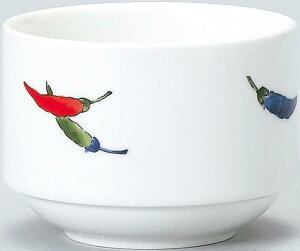 \店舗 業務用 物販向け 名入れ向け 陶器/【美濃焼 スタック碗_軽量Dia Ceram 唐辛子 洋 (個箱・名入れ代は、別途見積)】 記念品/業務用食器