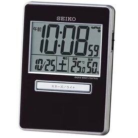 ＼ 販促品 ノベルティ グッズ　時計 / 【セイコークロック SQ699K トラベラ 電波トラベルクロック デジタル表示 温湿度計表示 アラーム(4段階) 置用スタンド付 (名入れ対応可)】 ” 企業や学校、お店の周年・設立・創立・開店にお勧めのノベルティ・記念品に ”