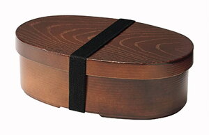 \ロゴ入れ、名入れ・記念品・ノベルティに! スープマグ・ランチボックス/【TW-07 曲げわっぱ風弁当箱 小判型 茶】 勤続記念/開店記念