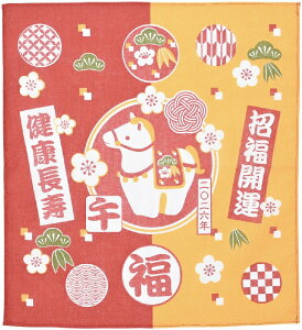 \販促品 ノベルティ グッズ お正月・干支・福袋/【開運干支ふきん(午)】 卸売り/安価