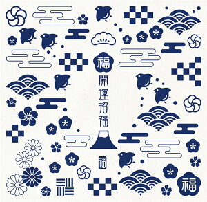 \販促品 ノベルティ グッズ お正月・干支・福袋/【福づくしふきん1枚(和柄)】 安価/まとめ売り