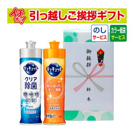 [引越し 挨拶 粗品 ギフト 品物] 花王 キュキュット2本セット 240ml （のし+カラー手提げ紙袋付） [引っ越し 挨拶ギフト 粗品 初盆 お年賀 御歳暮 お歳暮 洗剤 あす楽]