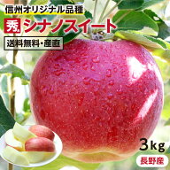 【送料無料】長野産 りんご シナノスイート 3kg 秀品 8〜12玉 産地直送 -Y10G | 葉とらずリンゴ リンゴ …