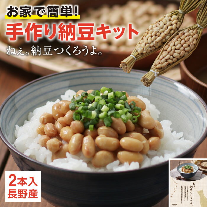 【送料無料】春休み 手作り納豆キット ねぇ。納豆つくろうよ。2本入り 長野県産 おうちで簡単に納豆が作れる 自由研究 大豆 わら 作り方説明書付 納豆手作り キット | 納豆 食育 小学生 わら納豆 国産 納豆菌 わらつと 発酵食品 おうち時間 手作り 腸活 食品 2026 - メイン画像 1
