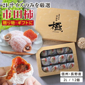 【送料無料】干し柿 ギフト 市田柿 極 2Lサイズ 12個入 御年賀 長野県産 個包装 プレゼント 新物 | 国産 ワンランク上の贈り物 干柿 食べ物 お取り寄せ 内祝 出産祝 贈答 スイーツ お供え フルーツ 果物 高級感 ドライフルーツ ブランド柿 GIマーク認証品 2026