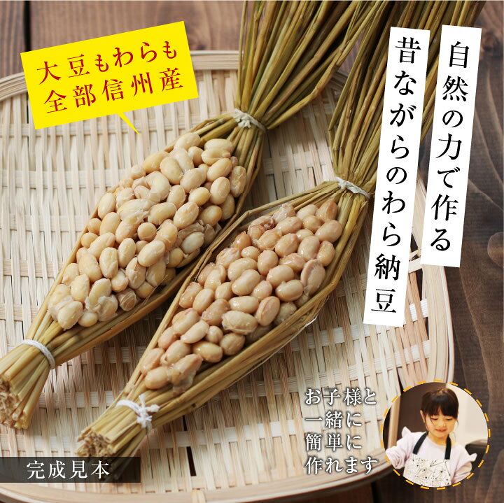 【送料無料】春休み 手作り納豆キット ねぇ。納豆つくろうよ。2本入り 長野県産 おうちで簡単に納豆が作れる 自由研究 大豆 わら 作り方説明書付 納豆手作り キット | 納豆 食育 小学生 わら納豆 国産 納豆菌 わらつと 発酵食品 おうち時間 手作り 腸活 食品 2026 - メイン画像 4