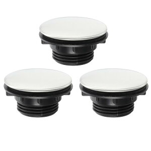 PATIKIL 2"キッチンシンク穴 3個ステンレススチール蛇口穴カバーキッチンシンクキャッププレートストッパーカバーメタルシンク穴プラグ シルバー