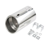 マフラーカッター ステンレス鋼 マフラー パイプ 車 クロム 丸い 排気 リアテール 32mm〜50mmの直径に適…