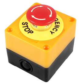 プッシュボタンスイッチ 押しボタンスイッチ 非常停止用 プラスチック製 レッド シェル標識 赤サイン キノコ型ボタン AC 660V 10A