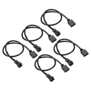 PATIKIL 3�s�� 5V 30cm���� �R���s���[�^ �}�U�[�{�[�h �C���^�[�t�F�C�X - SM3P �I�X�����P�[�u�� 5���� �d���A�_�v�^ �v���X�`�b�N ���^�� RGB �t�@���p LED �X�g���b�v �u���b�N