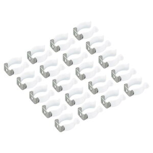 T6 Uクリップホルダーブラケット LED電球取り付けブラケットサポート用 ステンレス 蛍光管ホルダーパイプクランプ ホワイト 20個入り